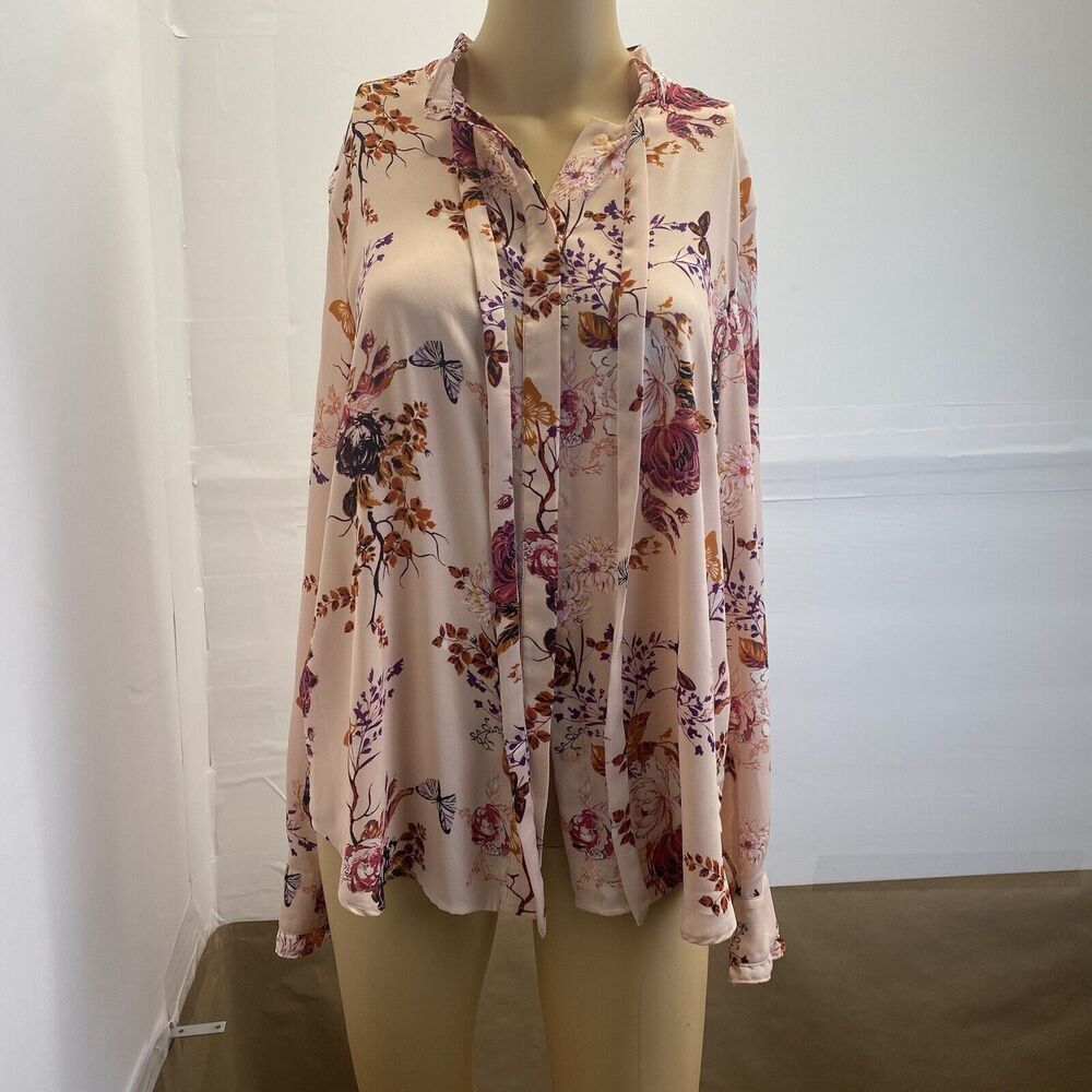 Worthington Women's Floral Print Blouse‎ Multicolor Size Large,Sprint,Casual,top